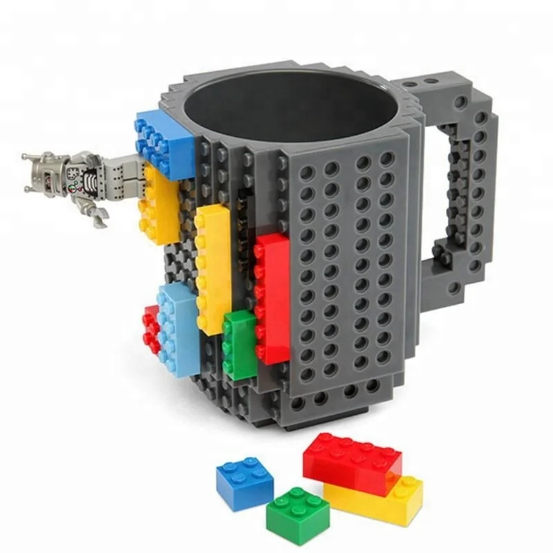 

UCHOME Wholesale Funny Building Blocks Lego Coffee Mug DIY Build-on Brick Plastic Tea Cup Mug for Christmas Gifts