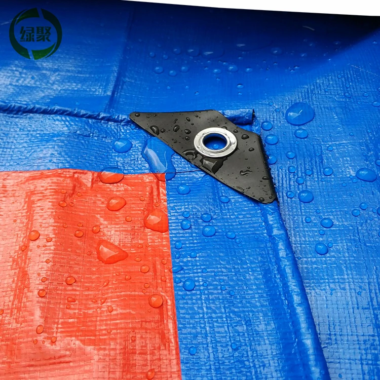
20x26ft 6x8m Blue Orange Covering Pe Canvas Tarpaulin Roof Material 