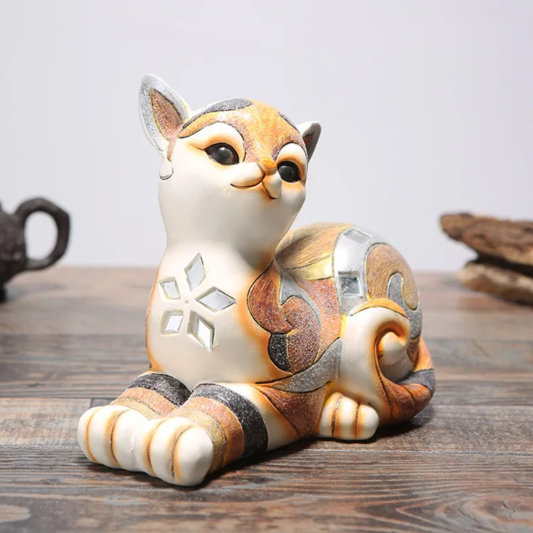 批发树脂波斯猫雕像动物雕塑家居装饰室外花园装饰