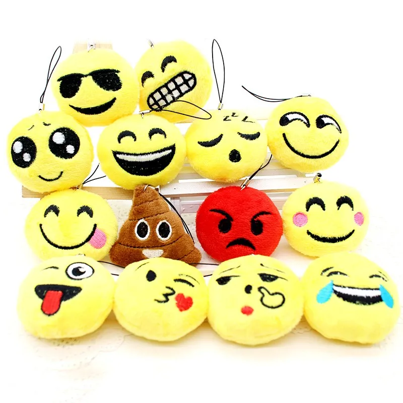 

Cute Face Cotton Keychain Smiley Stool Amusing Key Chain lovely Pendant Soft symbol for Women cartoon mood Accessory, Yellow