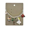GBC049 Personalised custom black chain red rose heart multiple pendant best friend's friendship bracelet