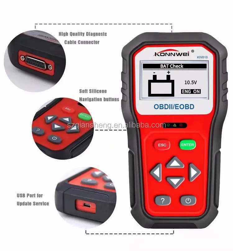 Hot Sale OBD2 ODB 2 Automotive Scanner Car Diagnostic Scanner 12V Battery Tester Check Engine Engine Automotive Code Reader Tool