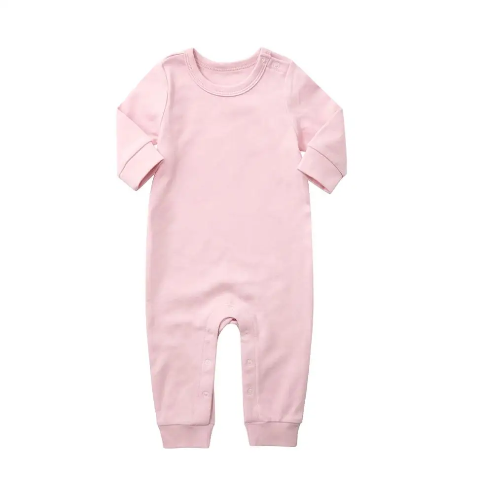 new born baby bodysuit clothes blank candy color 100% cotton onsie OEM plain baby bodysuit