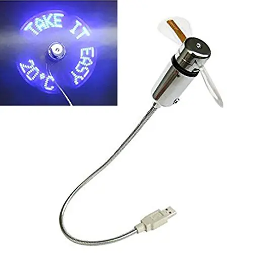 Mini USB Powered LED Cooling Flashing USB Programmable Fan for PC Laptop Notebook Desktops Using Mini Hand Held LED Light Fan