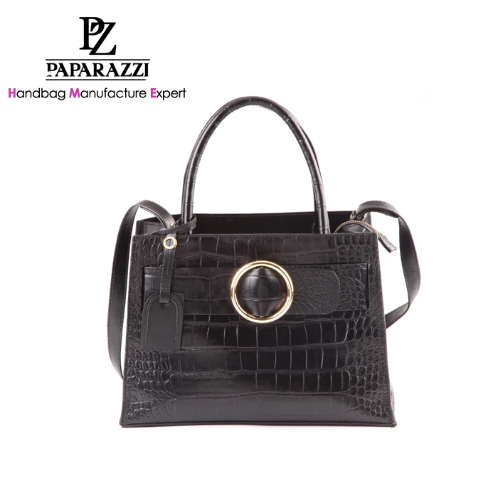 

5531 Handmade luxury crocodile leather black tote bag, Black, various colors are available