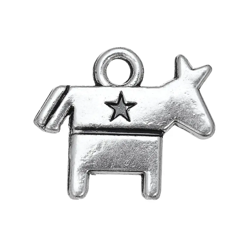 

Factory Silver Bracelet DIY jewelry Parts And Making Accessories Metal Zinc Alloy Donkey US Democrat Sign Custom Animal Charm, Antique silver