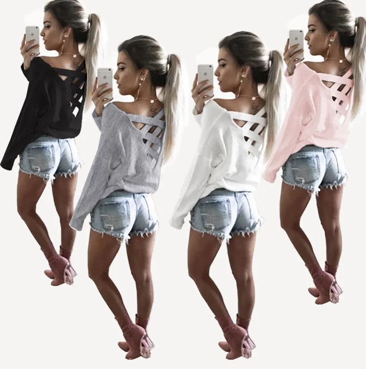 

Free Shipping 2019 New Arrival Tops Shirt Hot Casual Womens Loose Pullover T-Shirt blouse, Wine;black;blue;white;gray