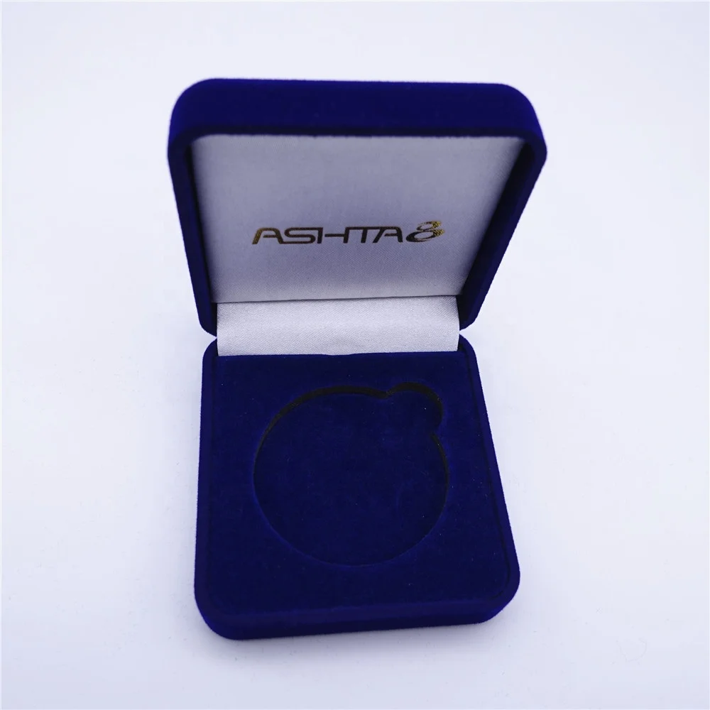 Custom Creative Packaging Gift Wholesale Velvet Gold Silver Commemorative Coin Display Box