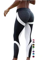 

ecowalson New Mesh Pattern Print Fitness Leggings For Women Sporting Workout Leggins Trousers Slim Black White Pant