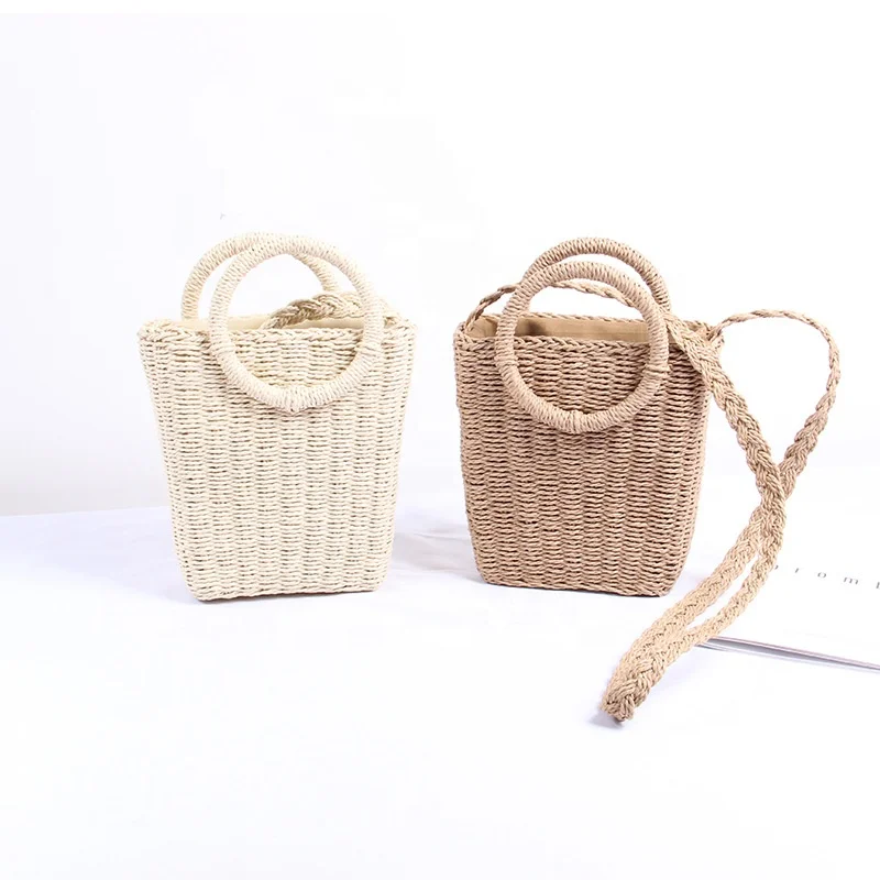 

2018 Summer Women Mini Square Paper Straw Beach Bag