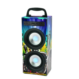 Outdoor Portable Party Graffiti Wooden Speaker Audio Player Use Computer Mobile Phone Wireless Bluetooths Speakers