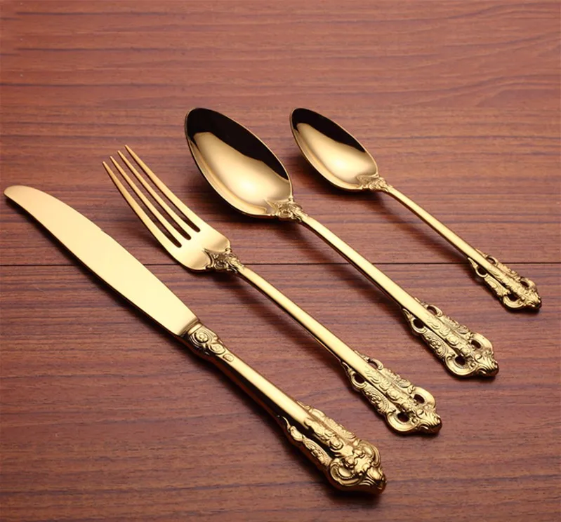 

Wedding Gold Cutlery Luxury Tableware for star hotel Flatware Set with Competitive Price