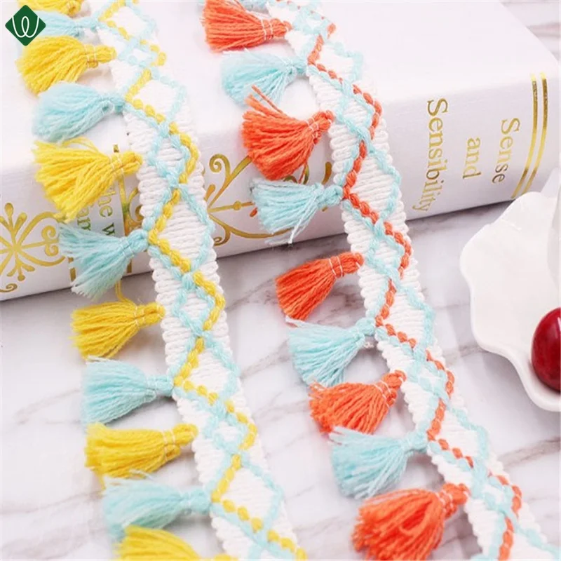 

2cm Woven cotton lace tassel lace