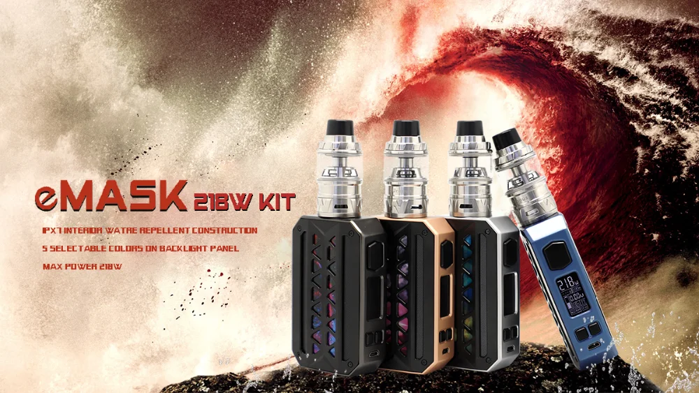 2018 new Vape Wholesale Water-proof Vzone Emask 218w with 6ml Uranus Tank Electric Cigarette Vzone eMask graffiti starter kit