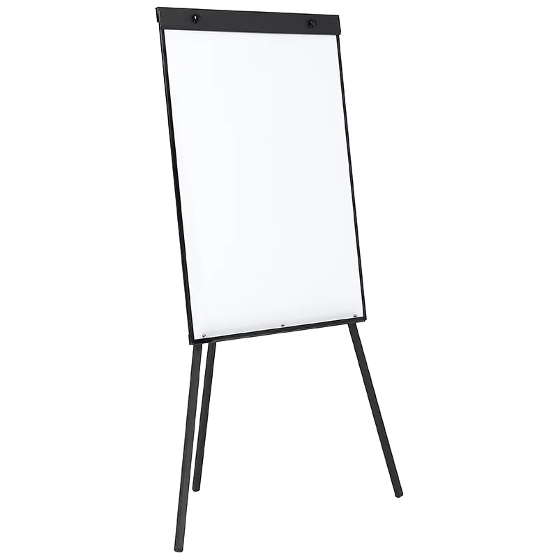 
Standard size black frame metal easel tripod whiteboard flip chart with paper 