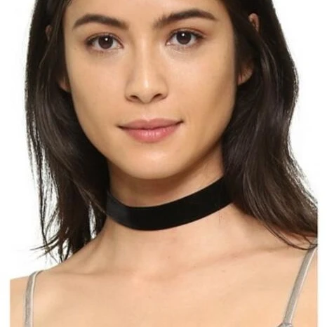 

Fashion European Black Nylon Rope Statement Choker Necklace