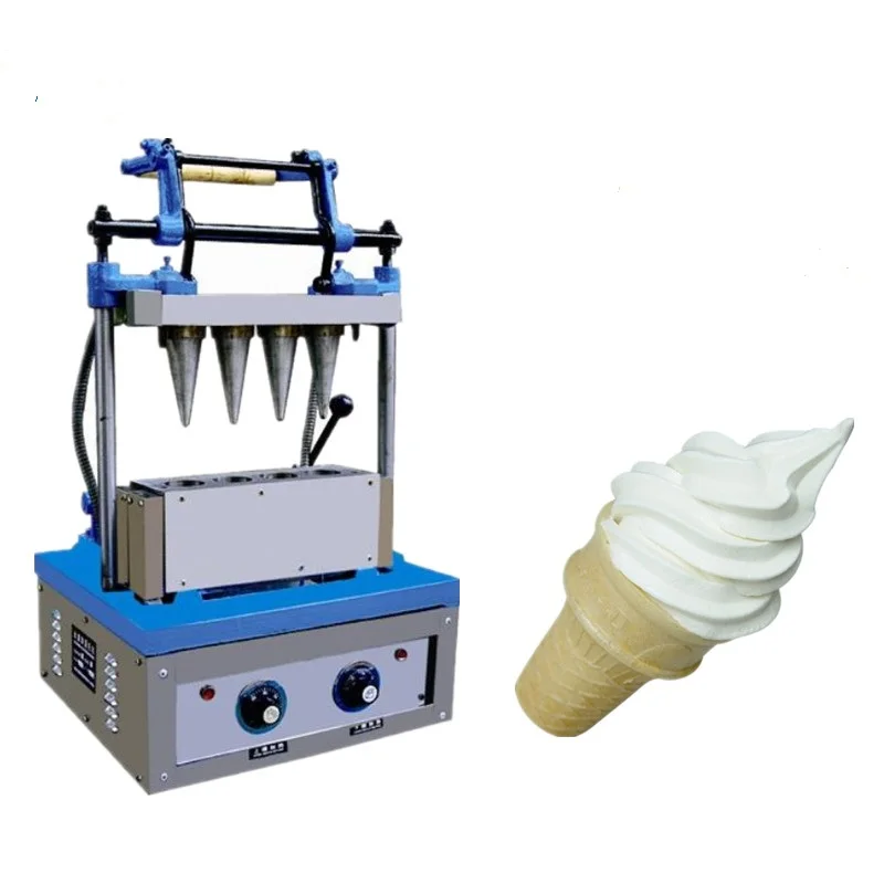 Automatic 4 heads ice cream cone baking machine Ice Cream Waffle Cone Maker