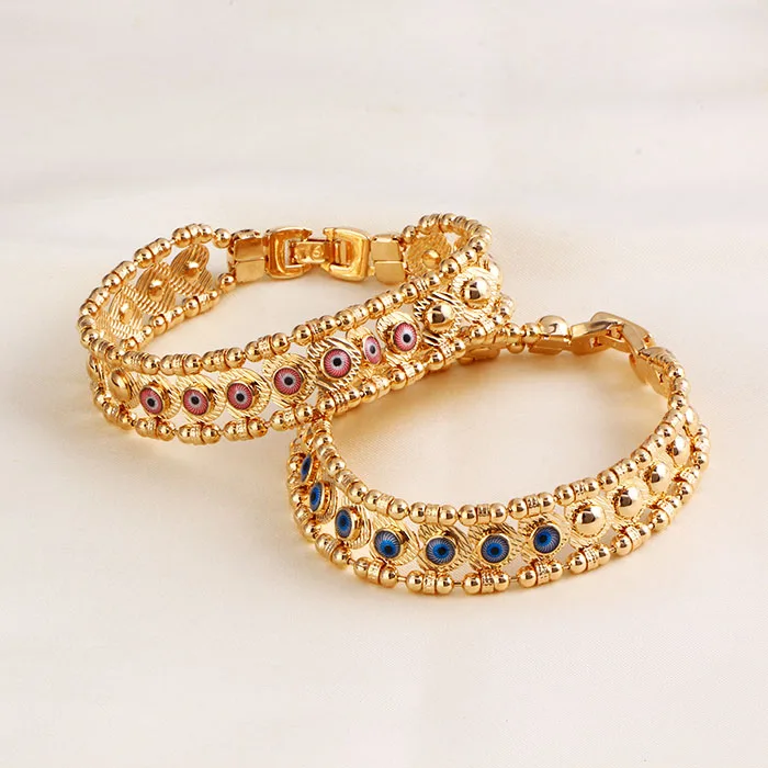 

71772 Xuping jewelry wholesale China delicate pink eye gold chains bracelet for women