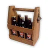 2016 year china factory FSC gift 6 pack wooden whiskey beer carrier holer beer tote holder tray with bottle opener