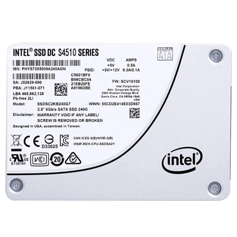 

For Intel S4510 Data Center Enterprise SSD Solid State Drive SATA3 S4510 240GB, N/a