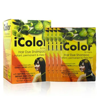  Icolor Hair Dye  Shampoo With Olive Noni Extract Chestnut 