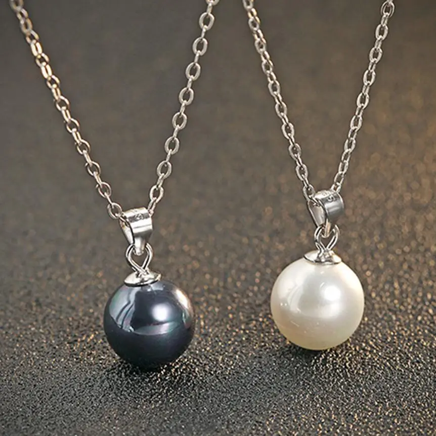 

Fine jewelry 100% 925 Sterling Silver pearl pendant necklace+45cm chain Free shipping, N/a