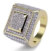 BLUES 7 8 9 10 11 Five Sizes Copper Bling Micro Pave CZ Stone Ring Gold