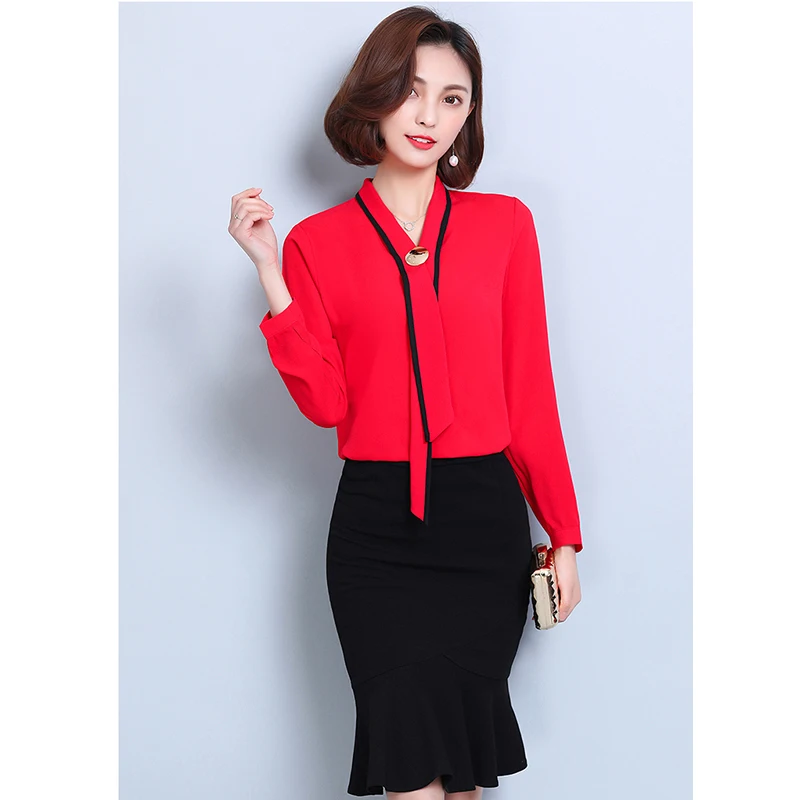 

2018 New Fashion White Color Women Casual Blouse Designs, As picture