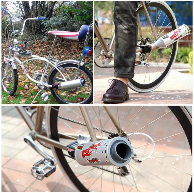 Rosilesi Bike Turbo Pipe Exhaust System Bicycle Spoke Sound Maker Cards Kit 