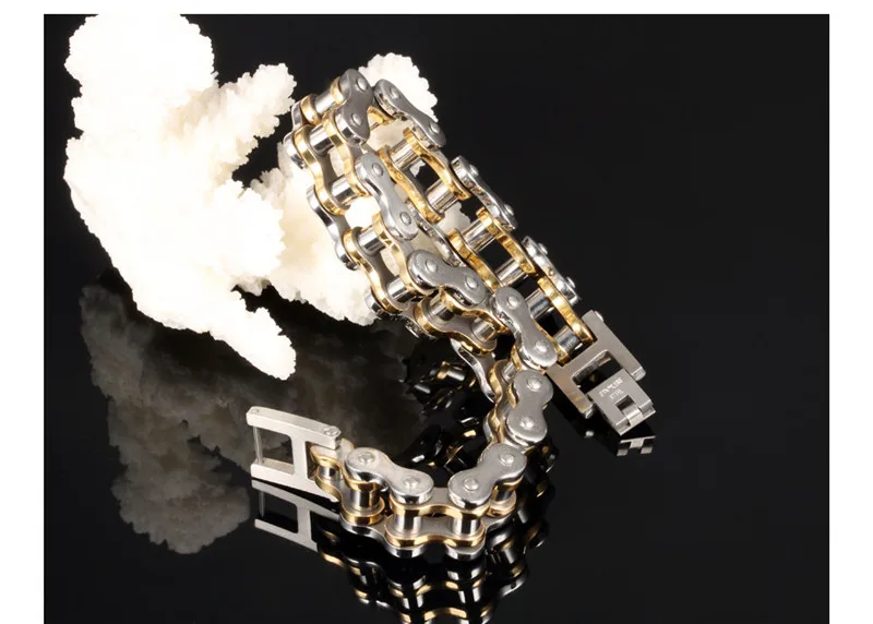 316L Stainless Steel Motorcycle Chain Link  Bicycle Sports Bracelet 