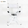 Custom Made Aluminum White Frame and White Fabric Permanent Makeup Director Chair
