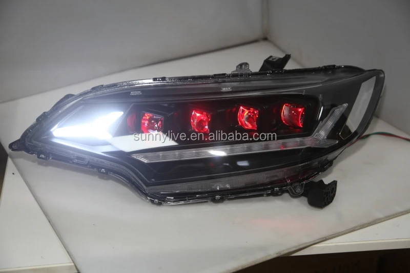 Full led headlight For HONDA for Fit Jazz 2014-2016 year  Black Housing JC