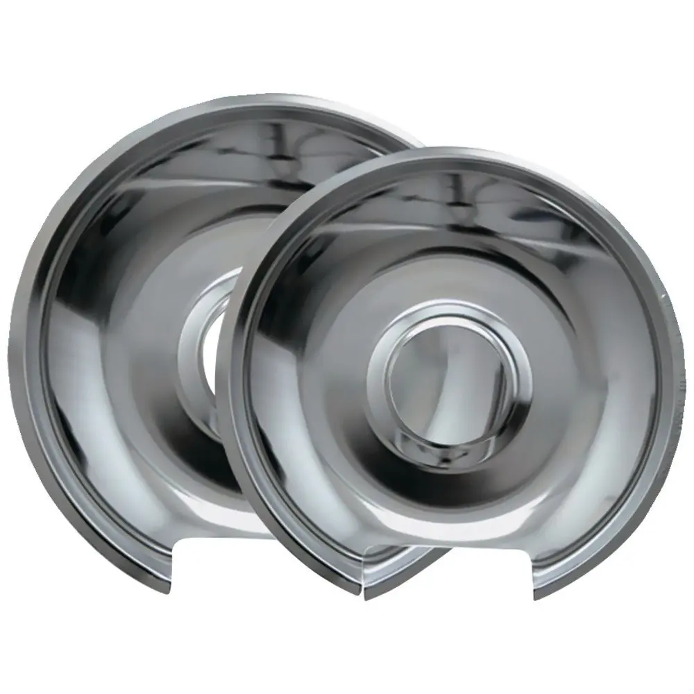 Range Kleen 10342X Style E Chrome Drip Pans, 2-Pack