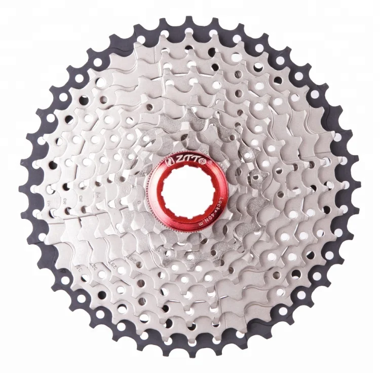 

ZTTO 11-40T 10 Speed Wide Ratio MTB Mountain Bike Bicycle Cassette Sprockets, Black-silver