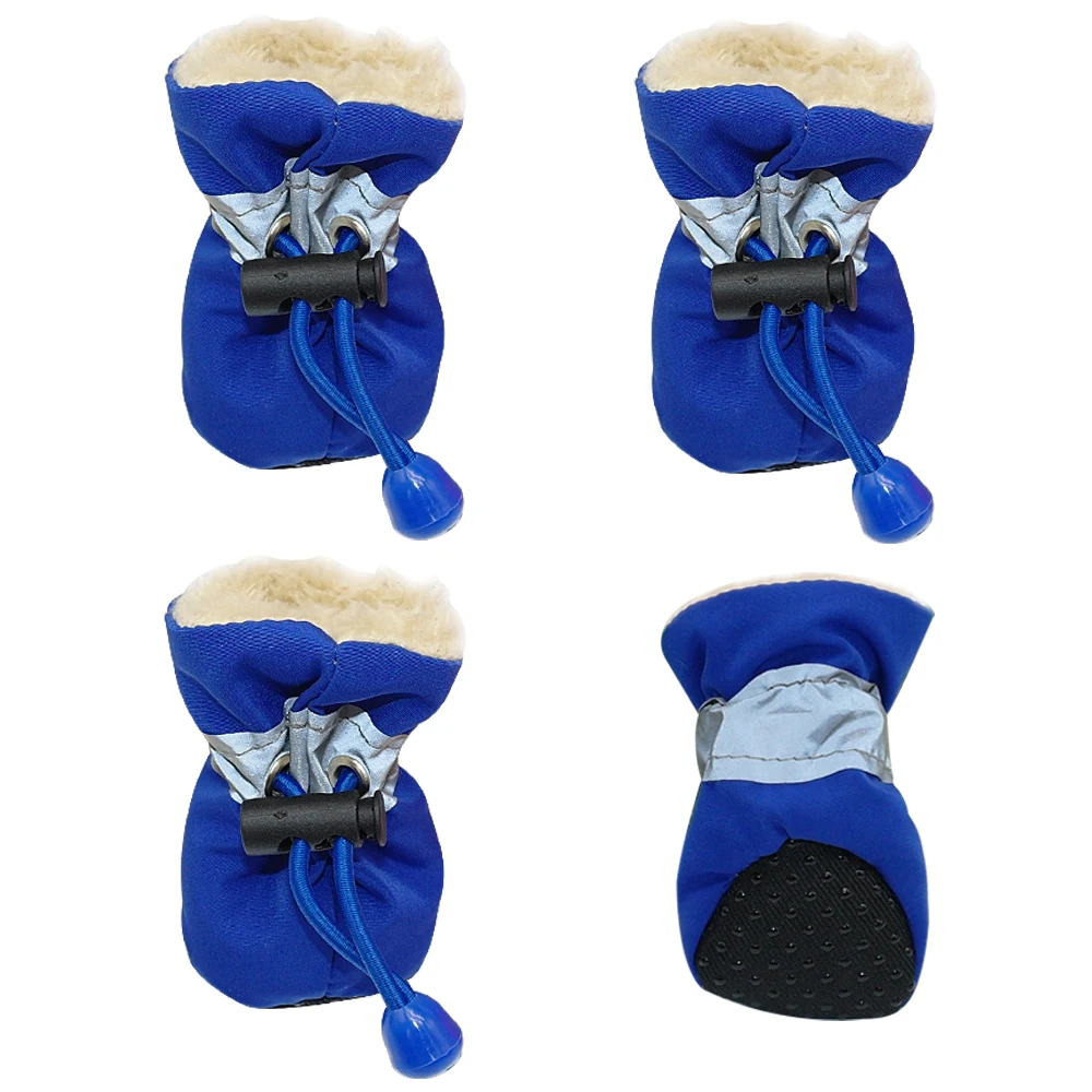 4pcs Waterproof Winter Pet Dog Socks Thick Warm For Small Cats Dogs ...