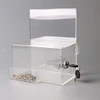 Pen Holder Pocket Acrylic Suggestion Box with Sign Holder and Lock