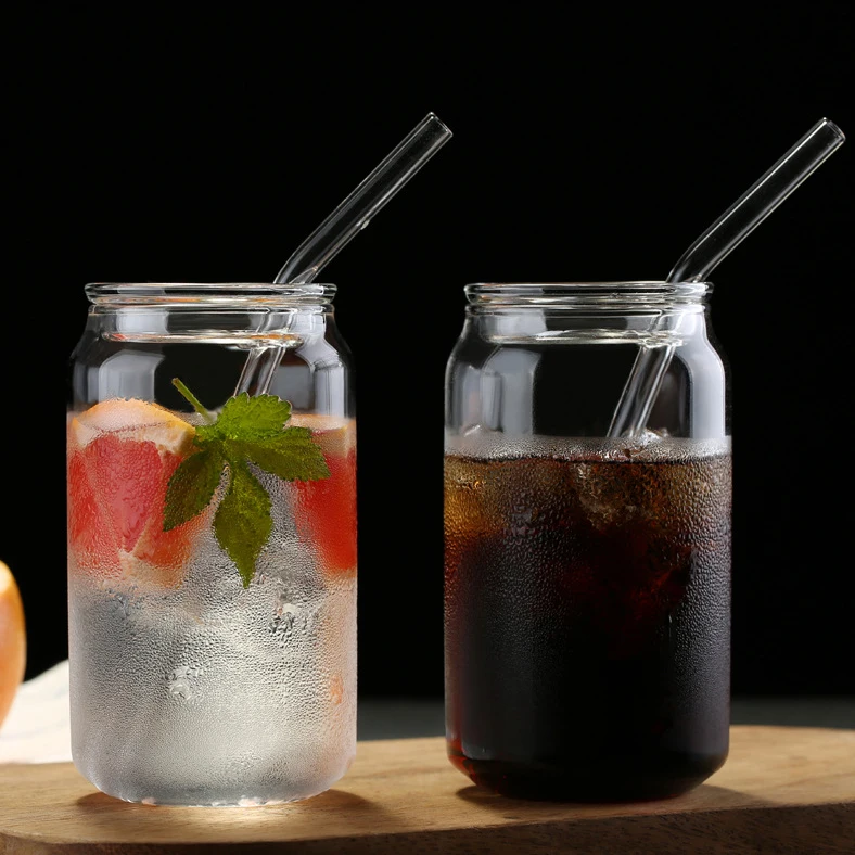 

INS Creative Minimalist Cola Cans Glass Straws Cup, Clear