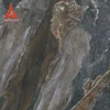 New design inkjet printed full polished glazed porcelain tile dark natural stone grain ceramic tile foshan