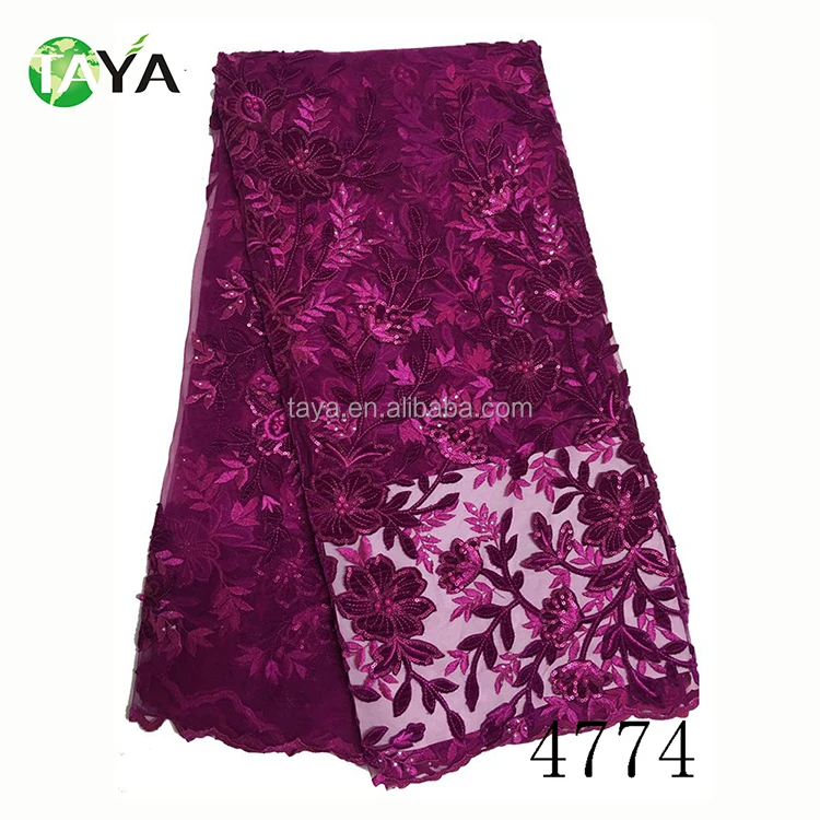 

2017 Beautiful guangzhou african lace,embroidery french lace fabric with stones and beads