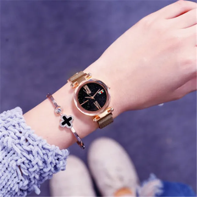 

China manufacturer wholesale cheap magnet Iron absorber Milan star lady watch