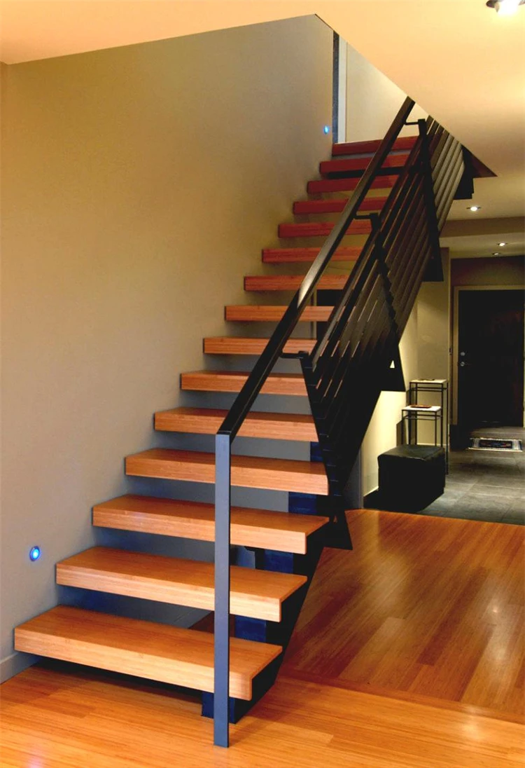 Modern Stair Floating Straight Stairs Interior Staircase With Wood