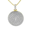 iced out hip hop 2018 fashion jewelry 18k gold round shape crystal pendant hip hop mens jewelry