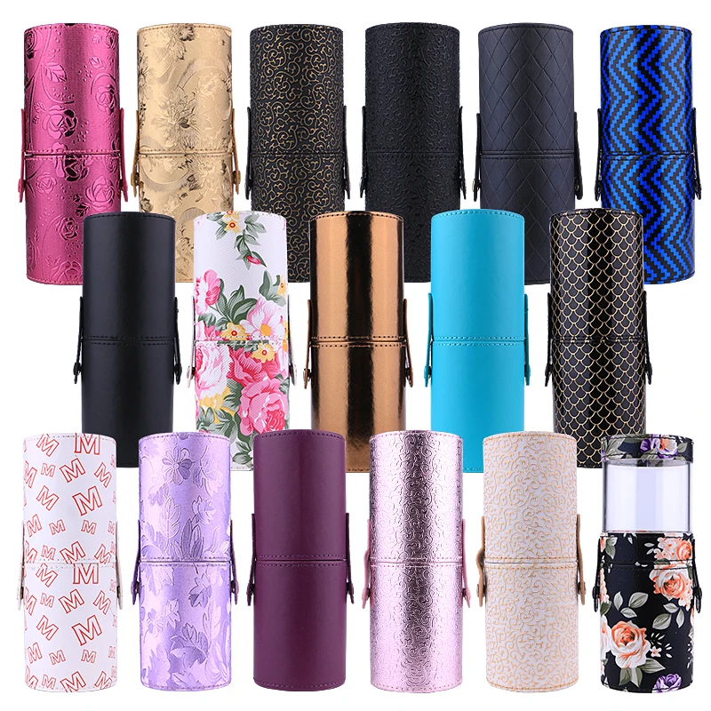 

Professional Storage Case Custom Standing Set Makeup Brush Bag With Brush Holder
