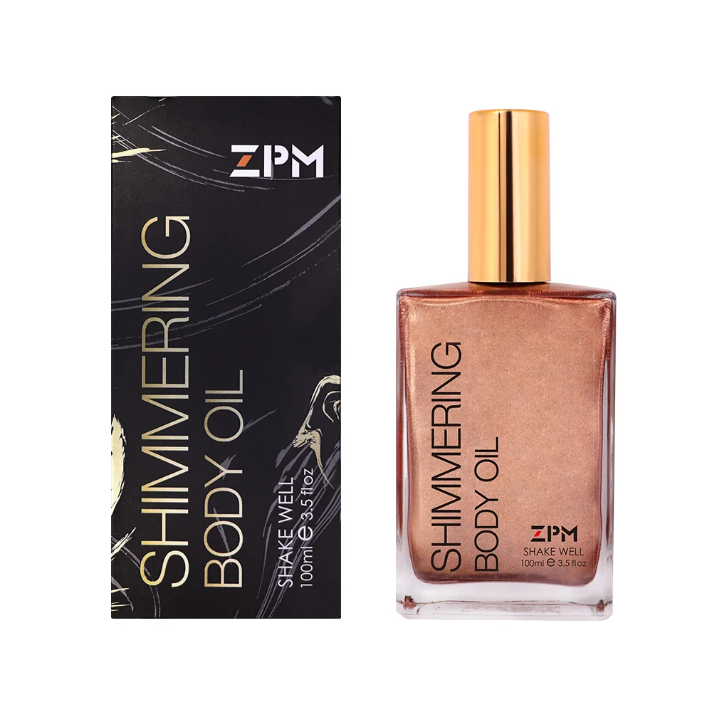 

less MOQ Shimmering Coconut Beauty Oil, Shimmer & Glow Oil for Body with Natural Mica