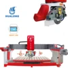 HUALONG stone machinery HLSQ-450 bridge type automatic Stone Cutting Table Saw Machine for marble granite slab tombstone