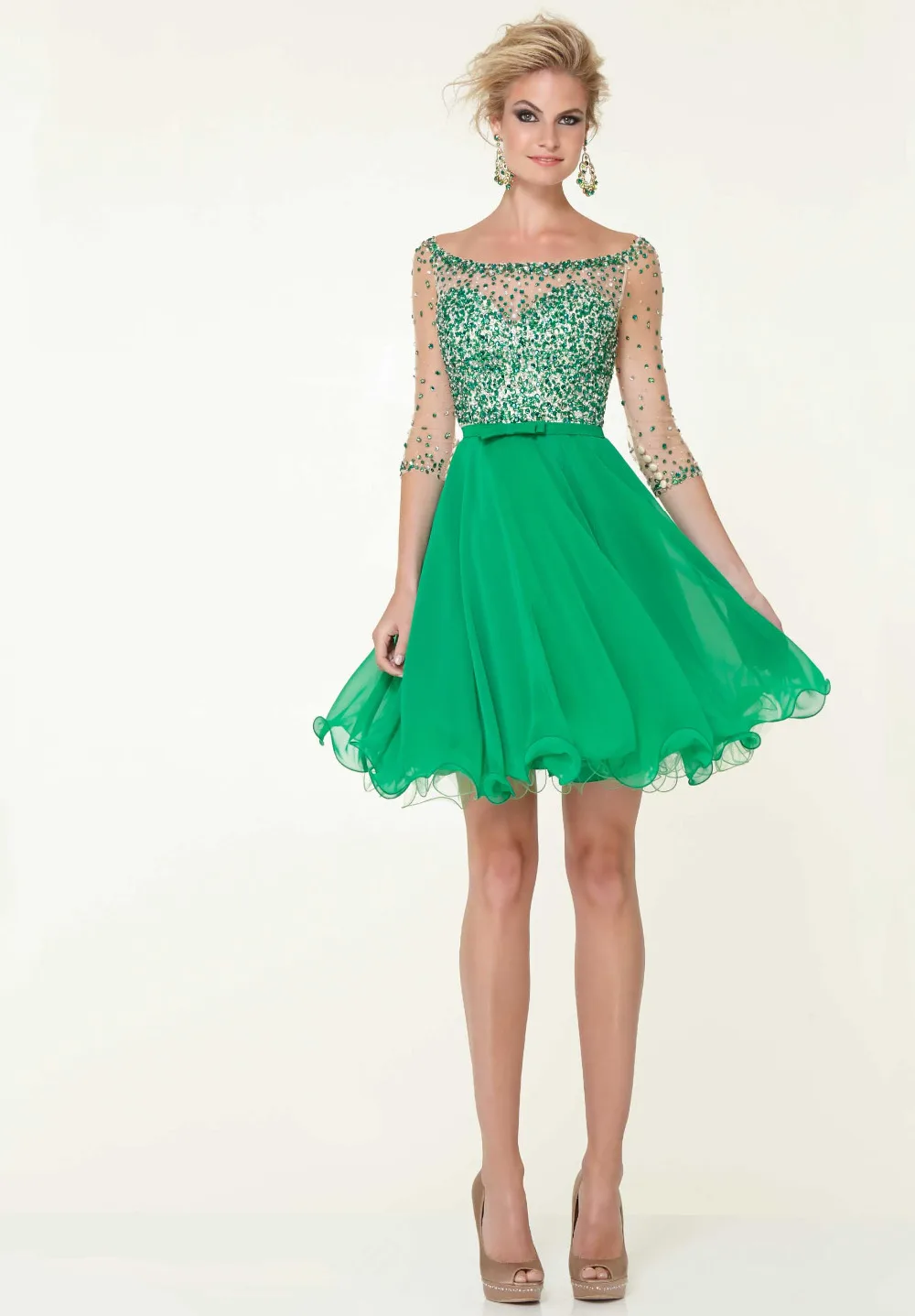 pretty green homecoming dresses