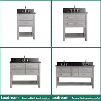 Gray Bathroom Vanity With Solid Birch Wood Cabinet Bathroom Vanity