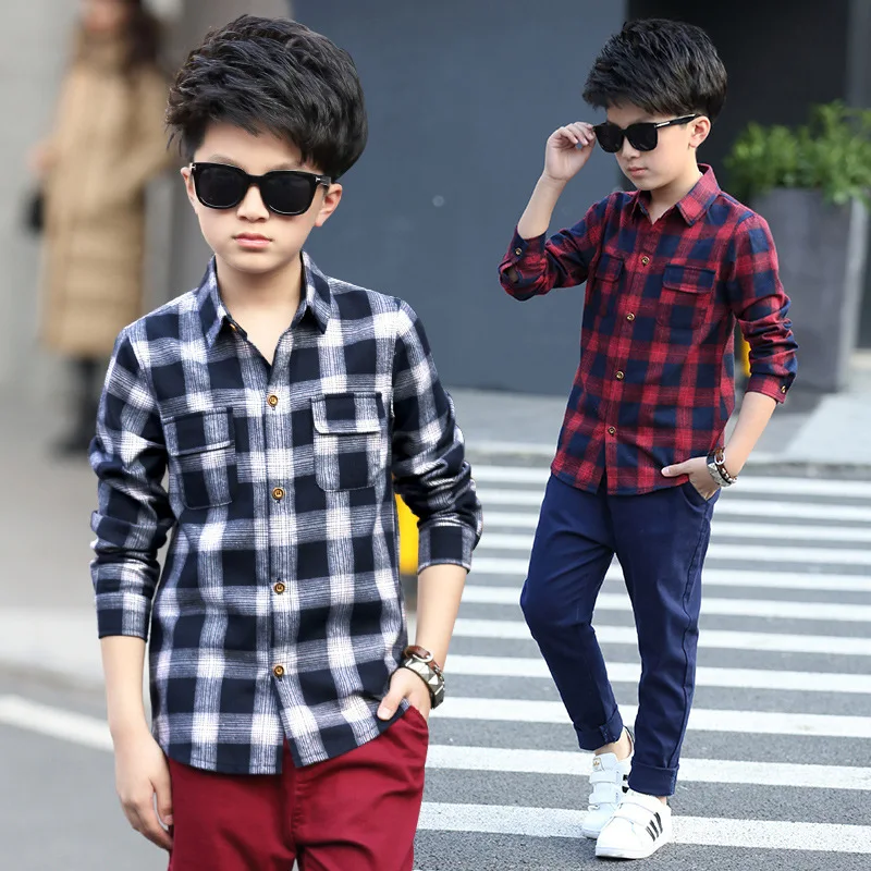 

2019 new hot selling popular wholesale boutique spring autumn long-sleeved cotton casual big children boys shirt, As pic shows, we can according to your request also