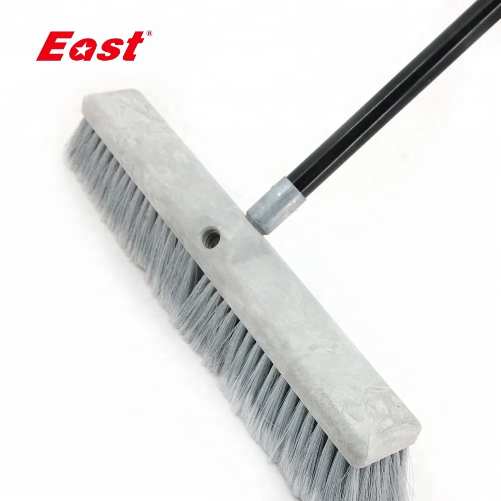 

Outdoor Iron Coated Push Broom Cleaning floor brush, Gray push broom
