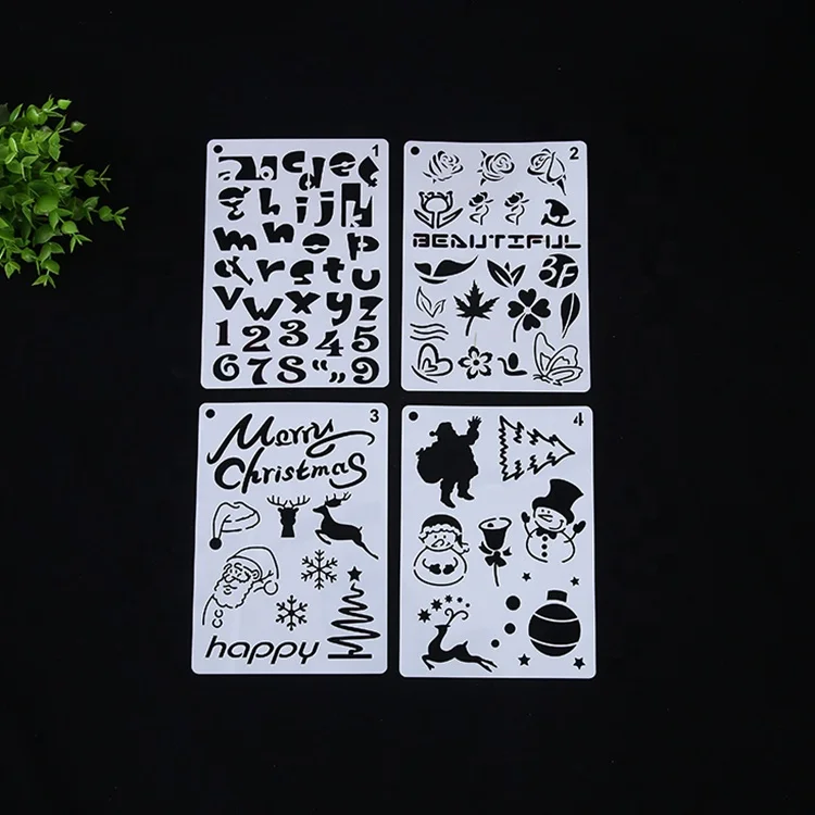 
Stencils Kids small alphabet letter drawing templates DIY children educational toys Plastic painting boards 